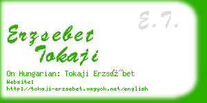 erzsebet tokaji business card